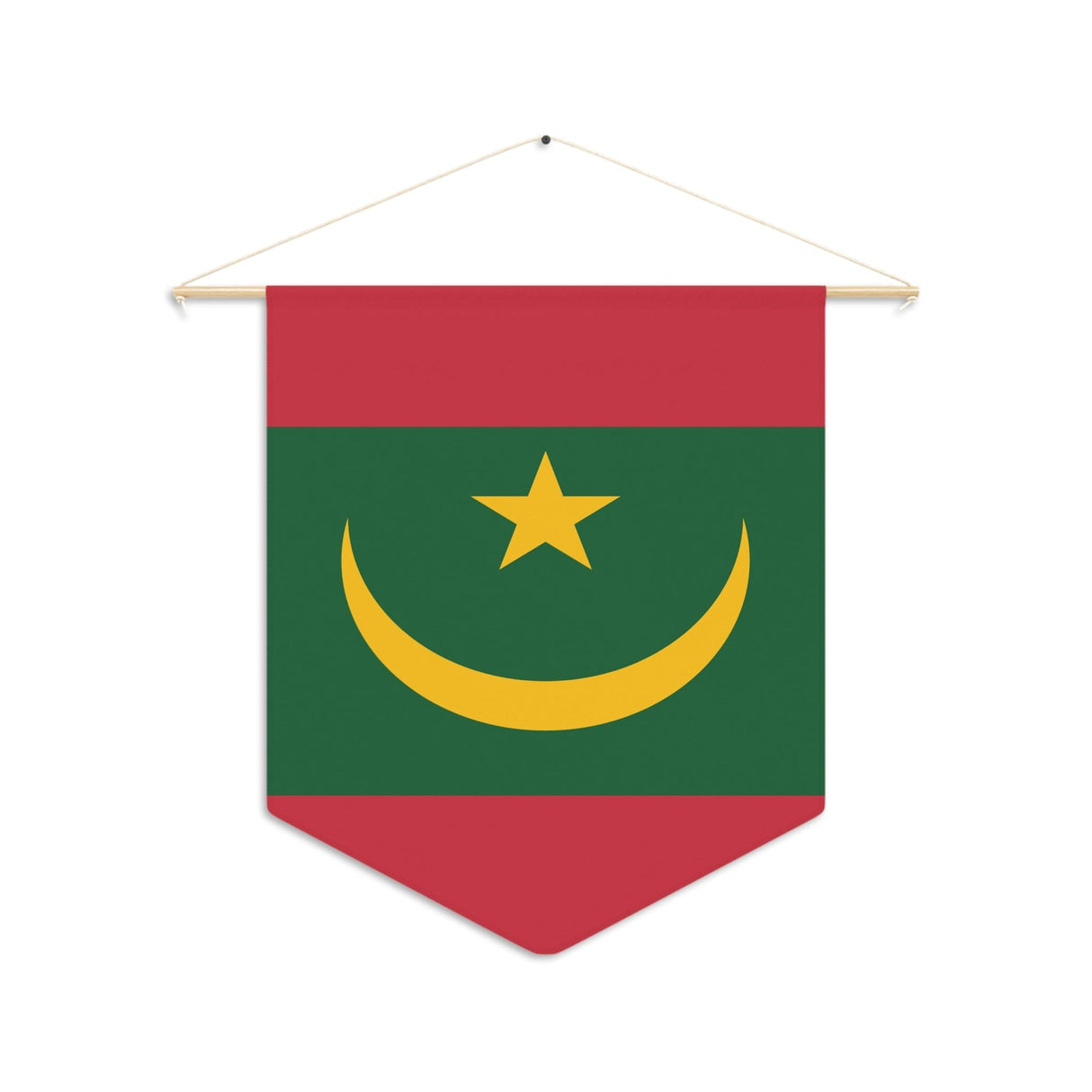 Mauritania Flag Hanging Polyester Pennant - Pixelforma