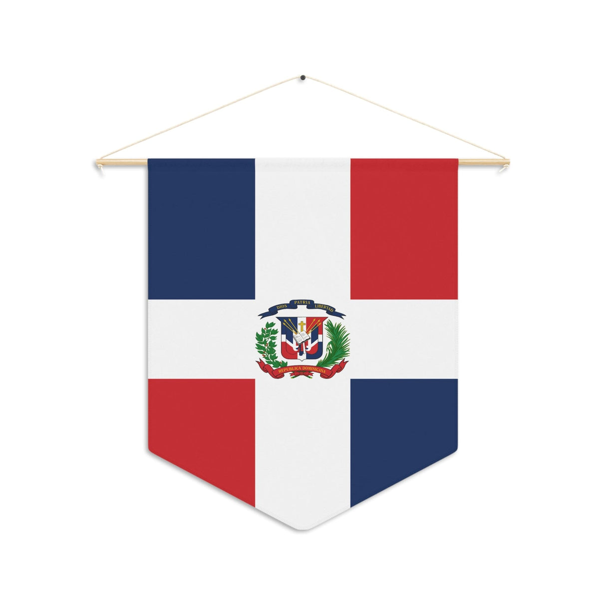 Dominican Republic Flag Hanging Polyester Pennant - Pixelforma