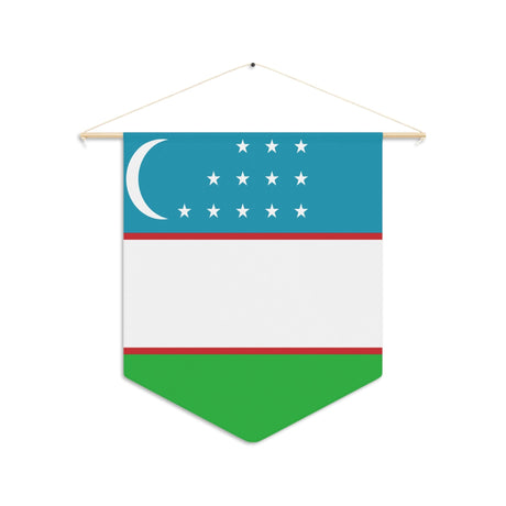 Uzbekistan Flag Hanging Polyester Pennant - Pixelforma