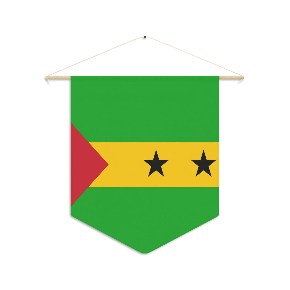 Flag of São Tomé and Príncipe Hanging Polyester Pennant - Pixelforma