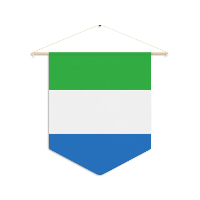 Sierra Leone Flag Hanging Polyester Pennant - Pixelforma