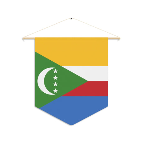 Comoros flag pennant to hang in polyester - Pixelforma