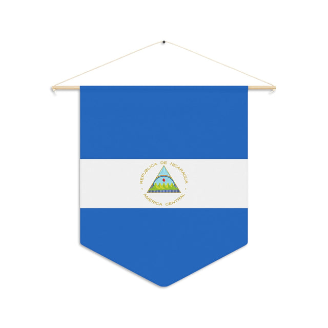 Nicaragua Flag Hanging Polyester Pennant - Pixelforma
