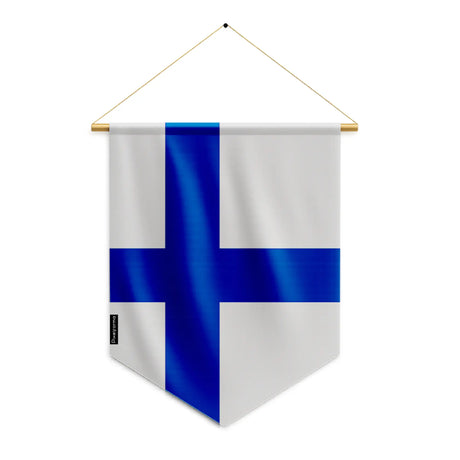 Fanion drapeau finlande polyester à suspendre résistant