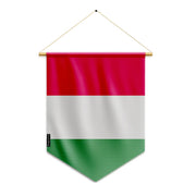 Fanion drapeau hongrie polyester à suspendre usage intérieur