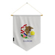 Fanion drapeau illinois polyester à suspendre décoratif
