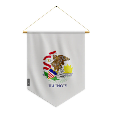 Fanion drapeau illinois polyester à suspendre décoratif
