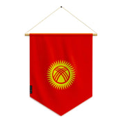 Fanion drapeau kirghizistan polyester à suspendre durable