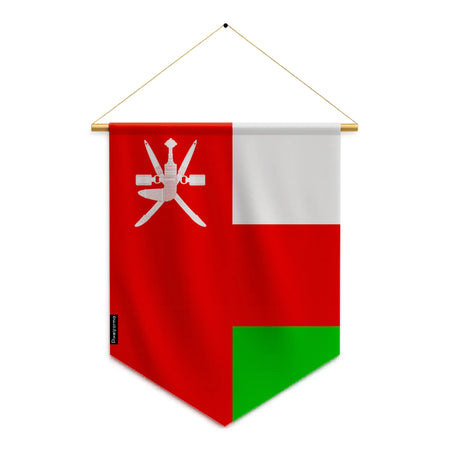 Fanion drapeau oman en polyester à suspendre résistant