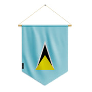 Fanion drapeau sainte-lucie polyester à suspendre résistant
