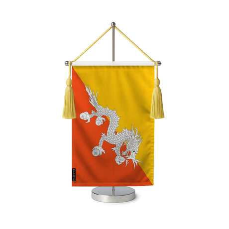 Fanion table drapeau bhoutan en polyester