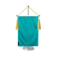 Fanion table drapeau bleu turquoise en polyester