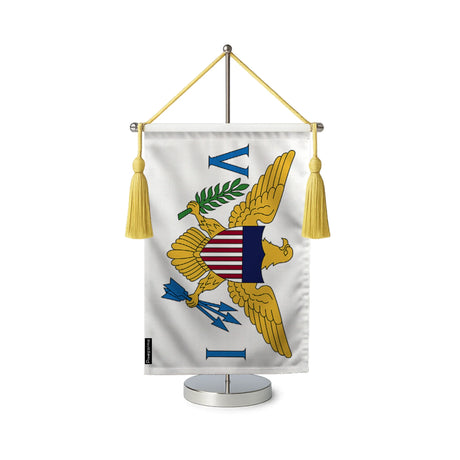 Fanion table drapeau îles vierges des états-unis en polyester