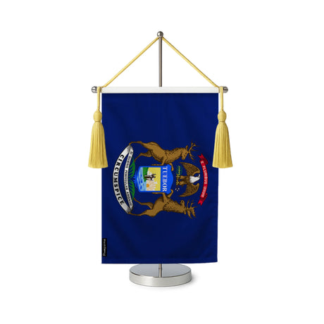 Fanion table drapeau michigan en polyester