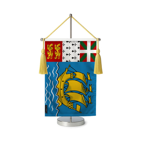 Fanion table drapeau saint-pierre-et-miquelon en polyester