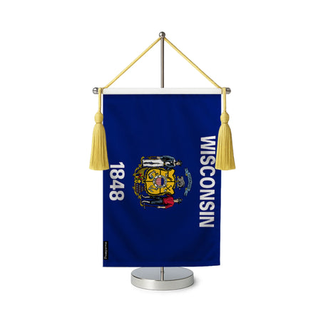 Fanion table drapeau wisconsin en polyester