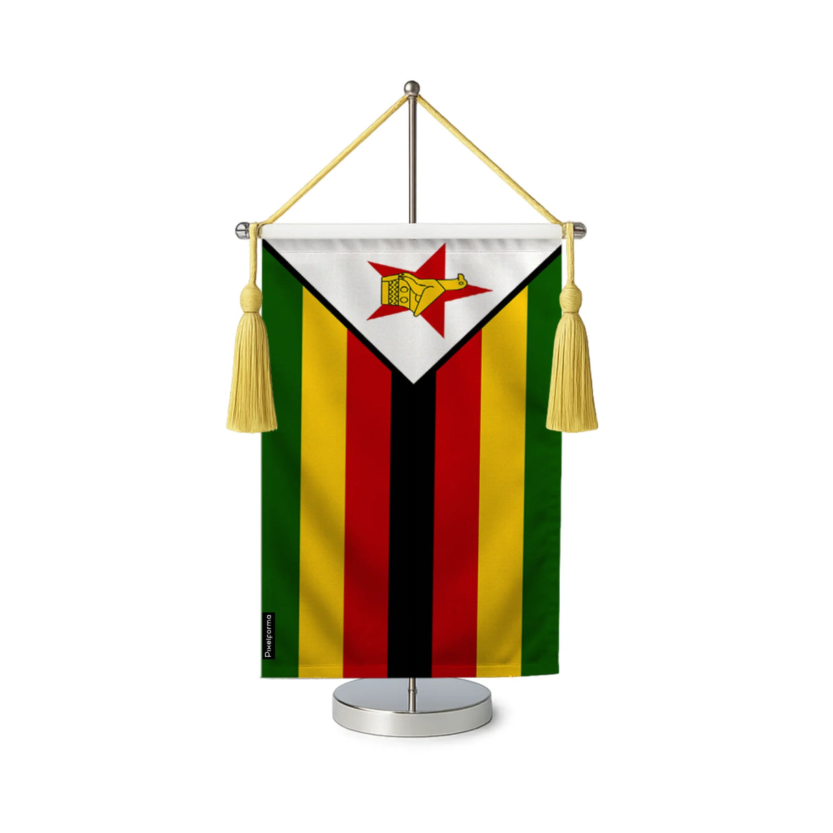 Fanion table drapeau zimbabwe en polyester
