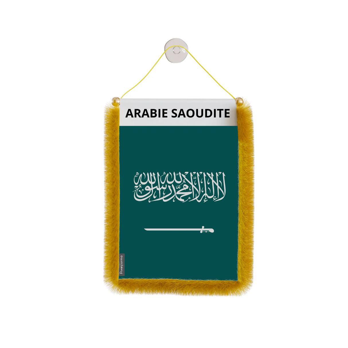 Fanion voiture arabie saoudite polyester à suspendre élégant
