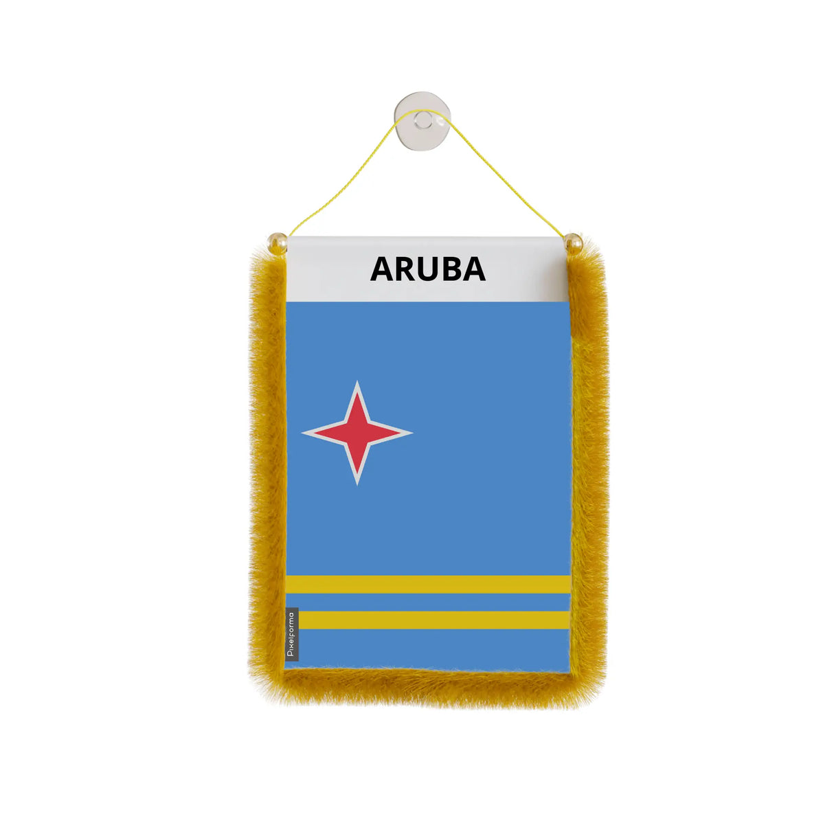 Fanion voiture aruba en polyester à suspendre élégant