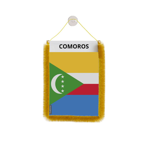 Fanion voiture comores en polyester à suspendre élégant