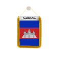 Fanion voiture drapeau cambodge en polyester à suspendre