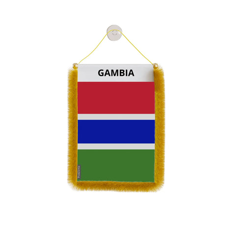 Fanion voiture drapeau gambie en polyester à suspendre