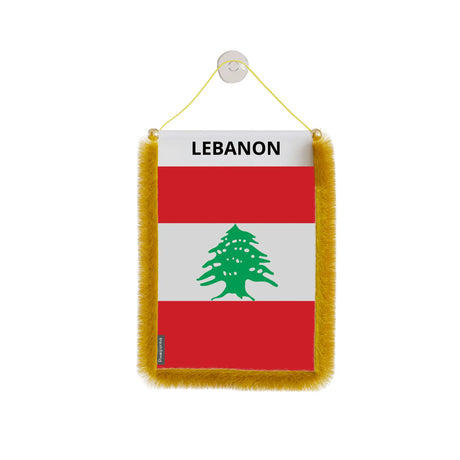 Fanion voiture drapeau liban en polyester à suspendre