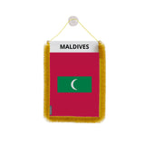 Fanion voiture drapeau maldives polyester à suspendre élégant