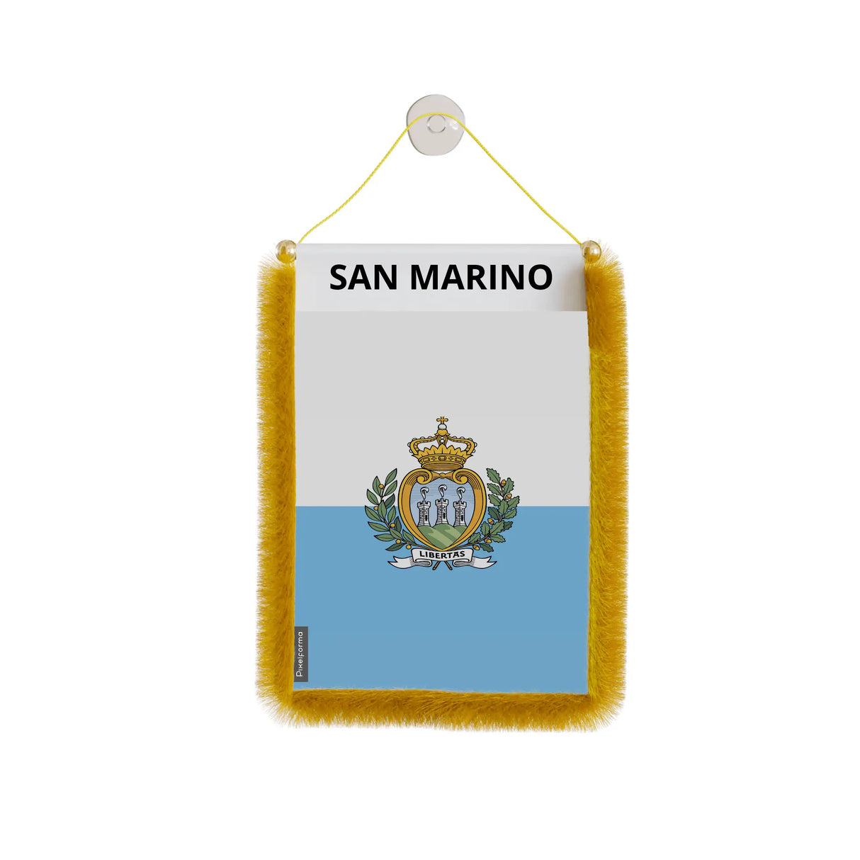 Fanion voiture drapeau saint-marin polyester à suspendre
