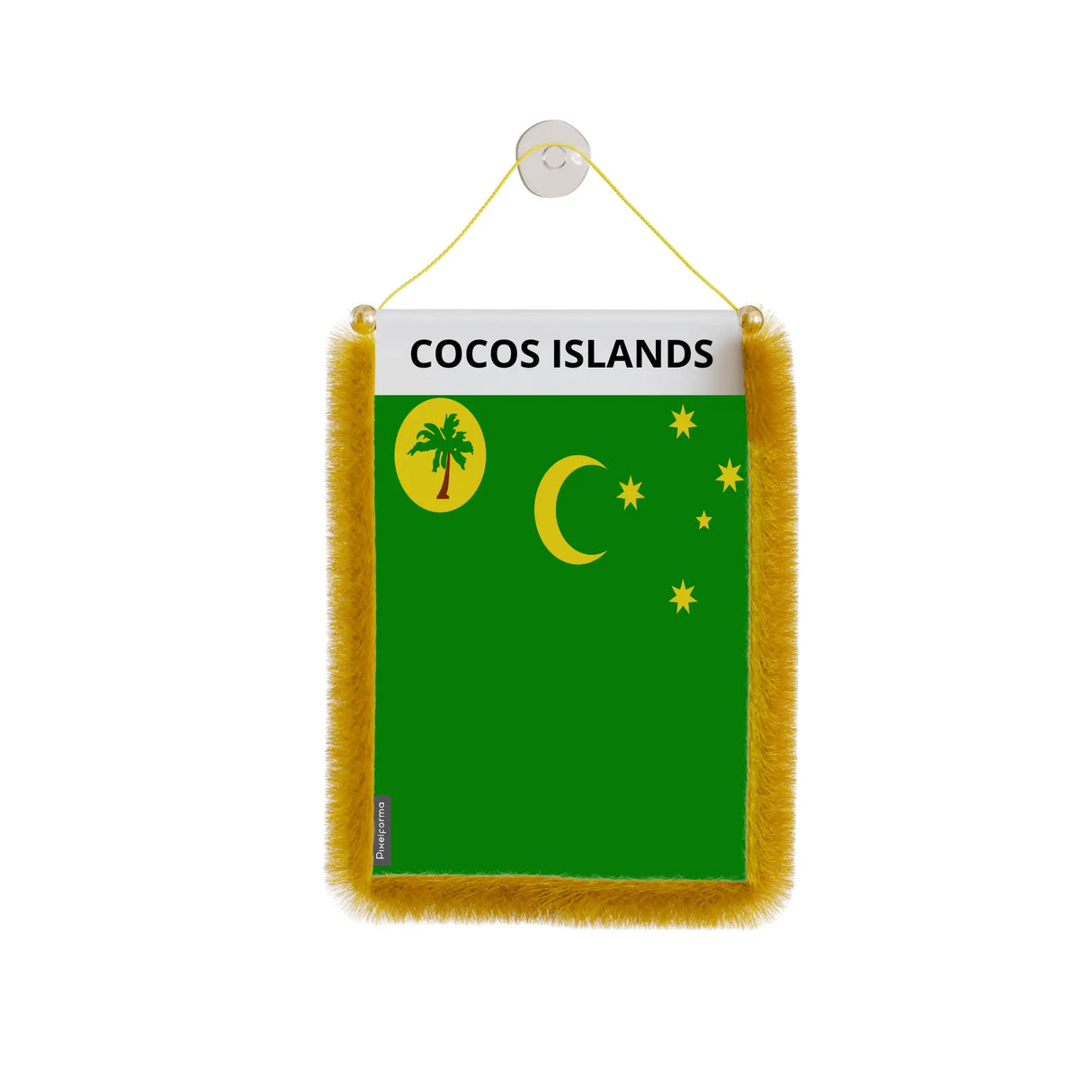 Fanion voiture îles cocos polyester à suspendre élégant