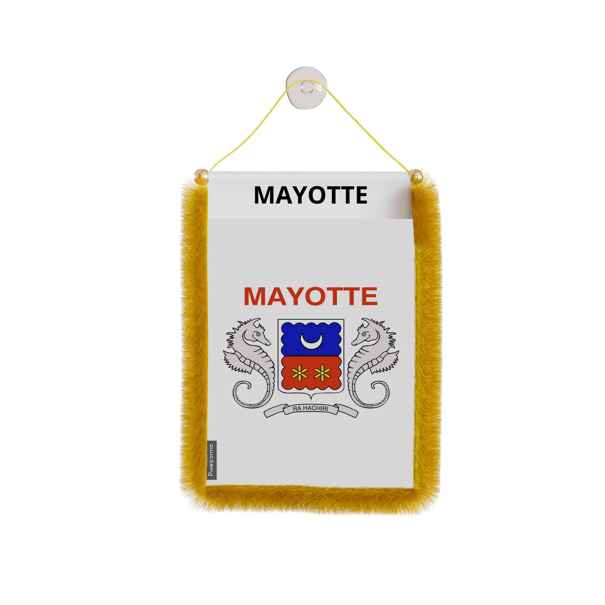 Fanion voiture mayotte en polyester à suspendre élégant