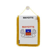 Fanion voiture mayotte en polyester à suspendre élégant