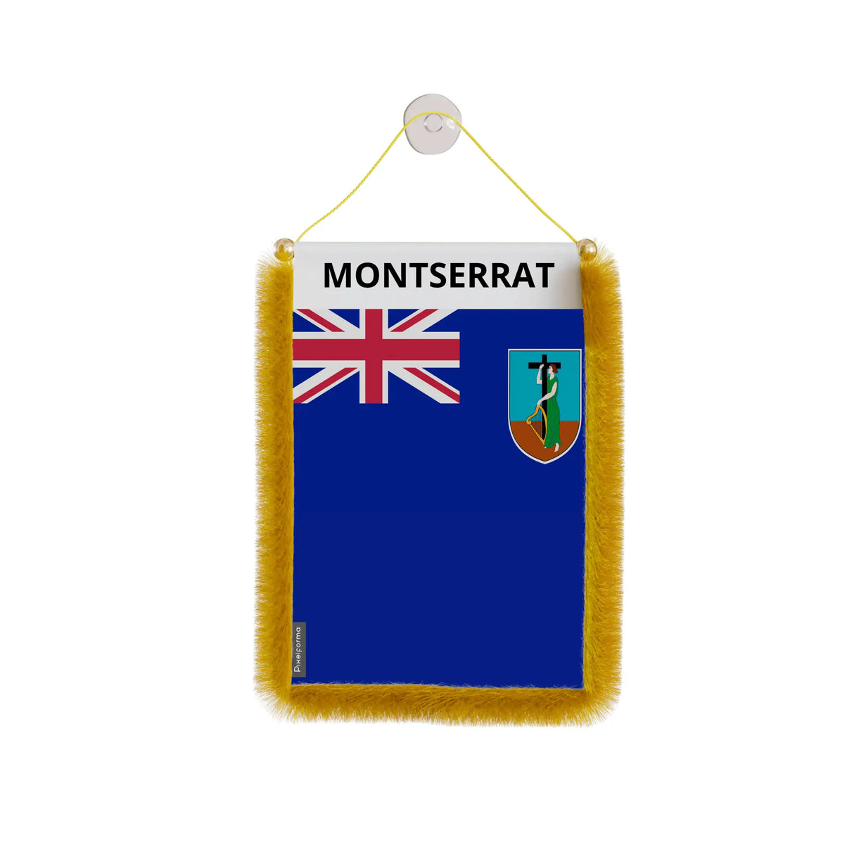 Fanion voiture montserrat polyester à suspendre élégant