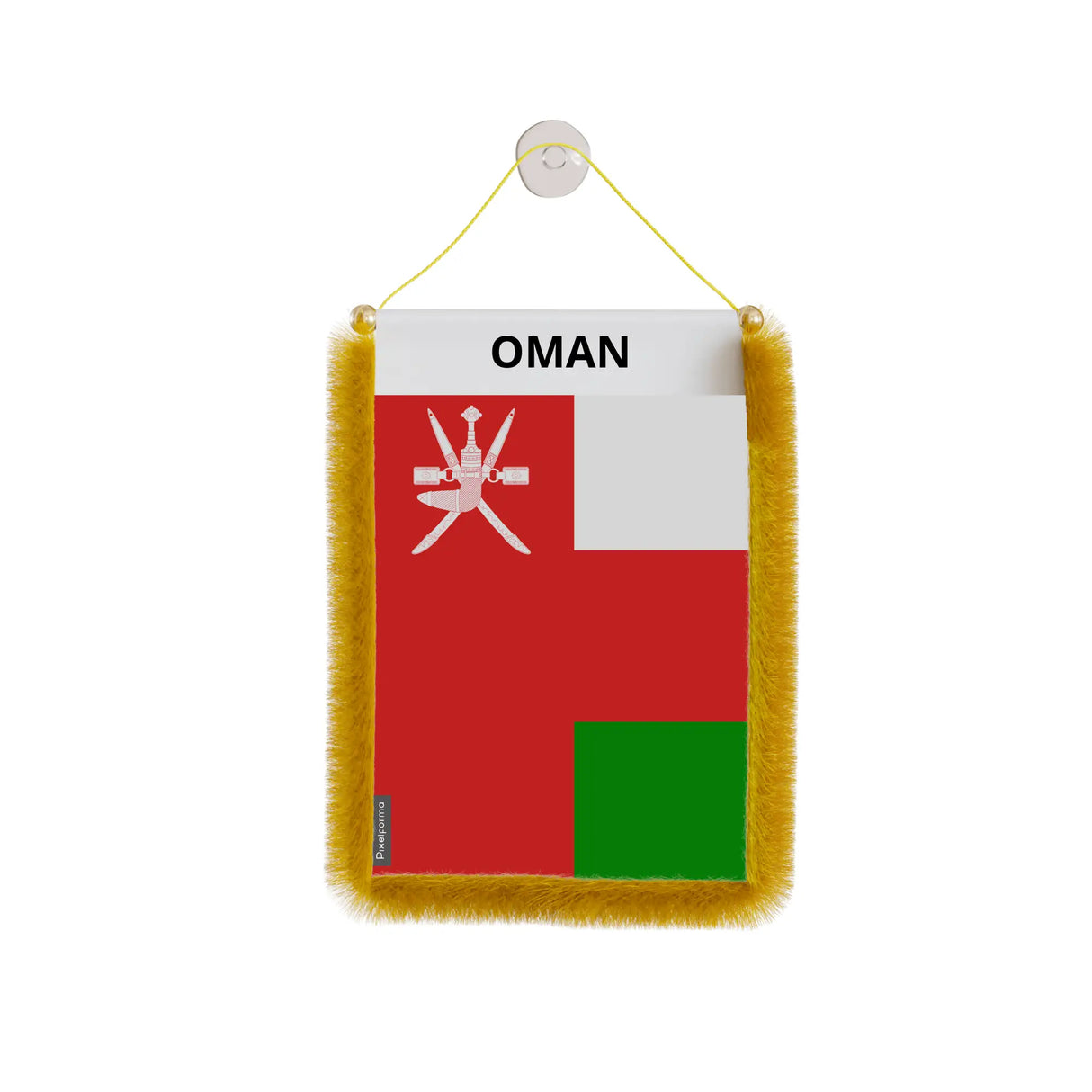 Fanion voiture oman en polyester à suspendre élégant