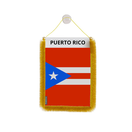 Fanion voiture porto rico en polyester à suspendre élégant
