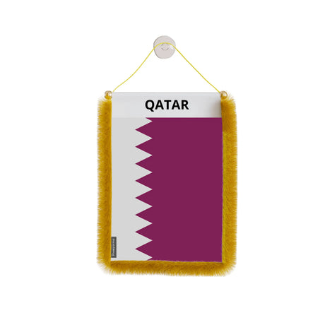 Fanion voiture qatar en polyester à suspendre élégant