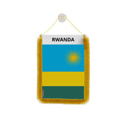 Fanion voiture rwanda en polyester à suspendre élégant