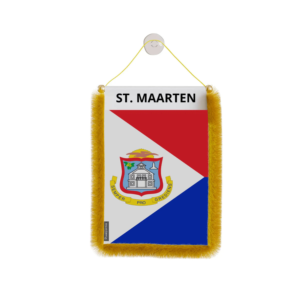 Fanion voiture saint-martin polyester à suspendre élégant