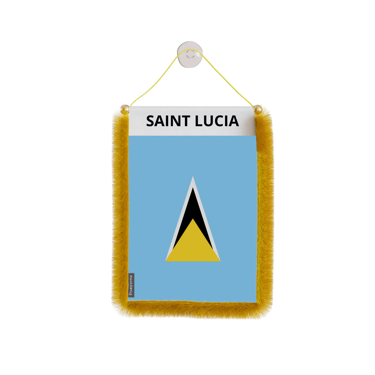 Fanion voiture sainte-lucie en polyester à suspendre