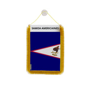 Fanion voiture samoa américaines polyester à suspendre
