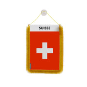 Fanion voiture suisse en polyester à suspendre élégant