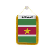 Fanion voiture suriname en polyester à suspendre élégant