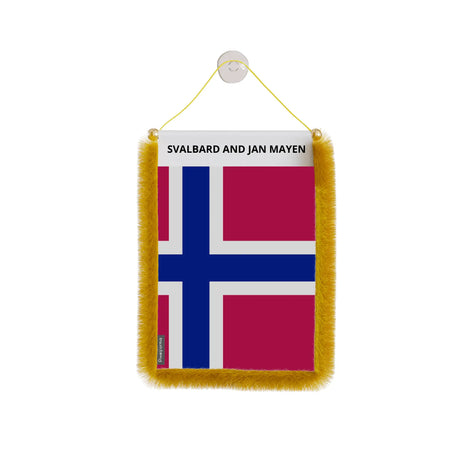 Fanion voiture svalbard et jan mayen en polyester suspendu