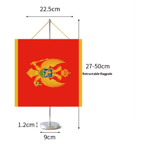 Fanion Table Drapeau Monténégro en Polyester