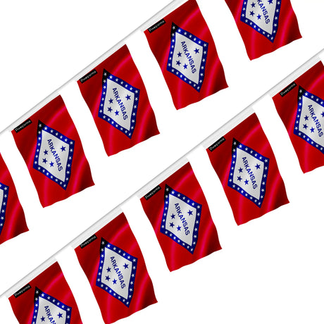 Guirlande drapeau arkansas polyester résistant à accrocher