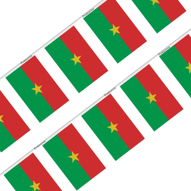 Guirlande Drapeau Burkina Faso en Polyester - Pixelforma 