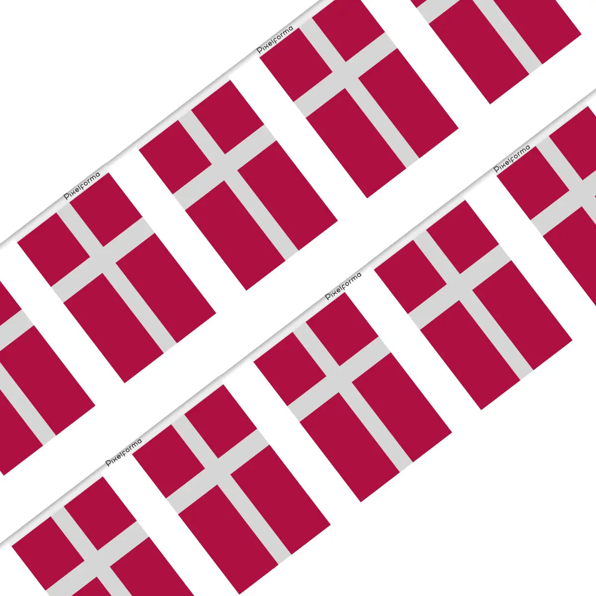 Guirlande Drapeau Danemark en Polyester - Pixelforma 