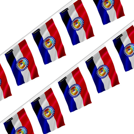 Guirlande drapeau missouri en polyester résistant à accrocher