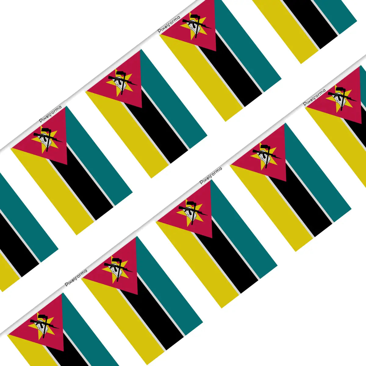 Guirlande Drapeau Mozambique en Polyester - Pixelforma 