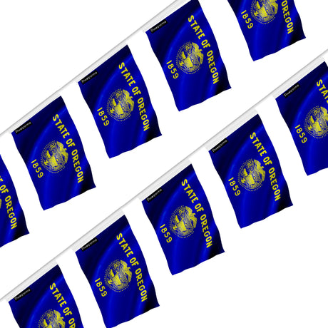 Guirlande drapeau oregon en polyester résistant à accrocher